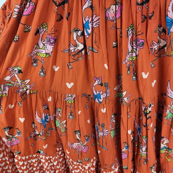 Stella McCartney Teen Flamingo Party Tiered Sleeveless Dress | Teens 14 - Picture 6 of 10